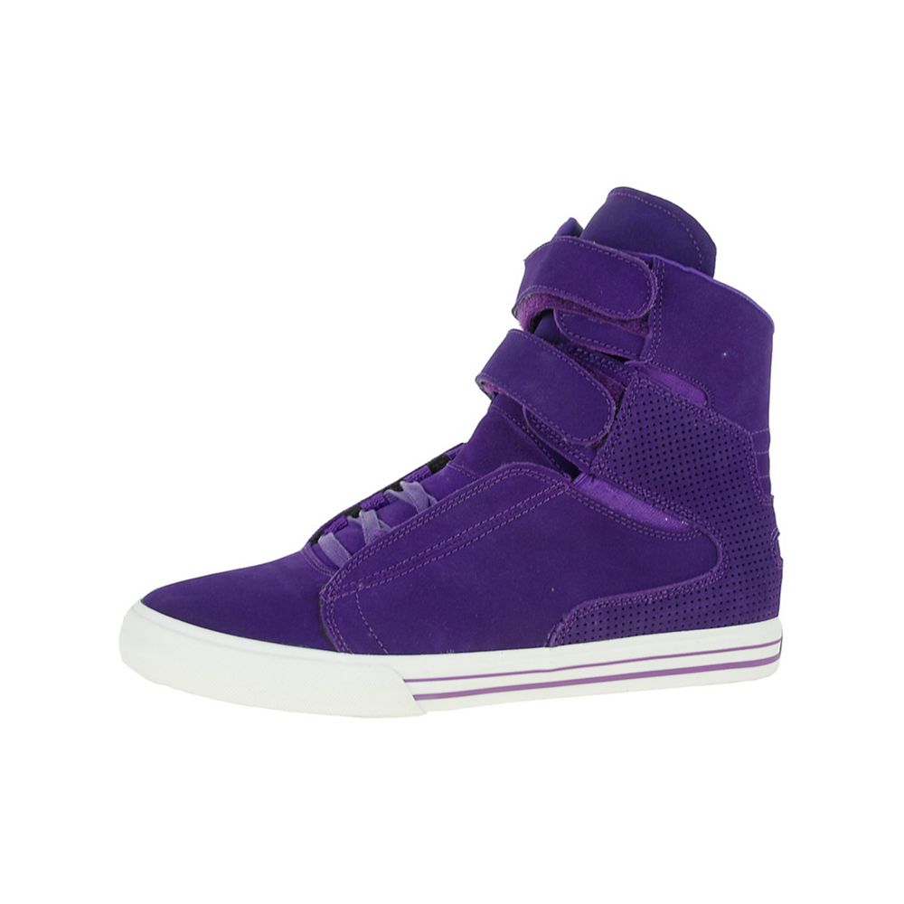 Baskets Montantes Supra TK Society Violette Purple Suede Homme | HFT-30612610